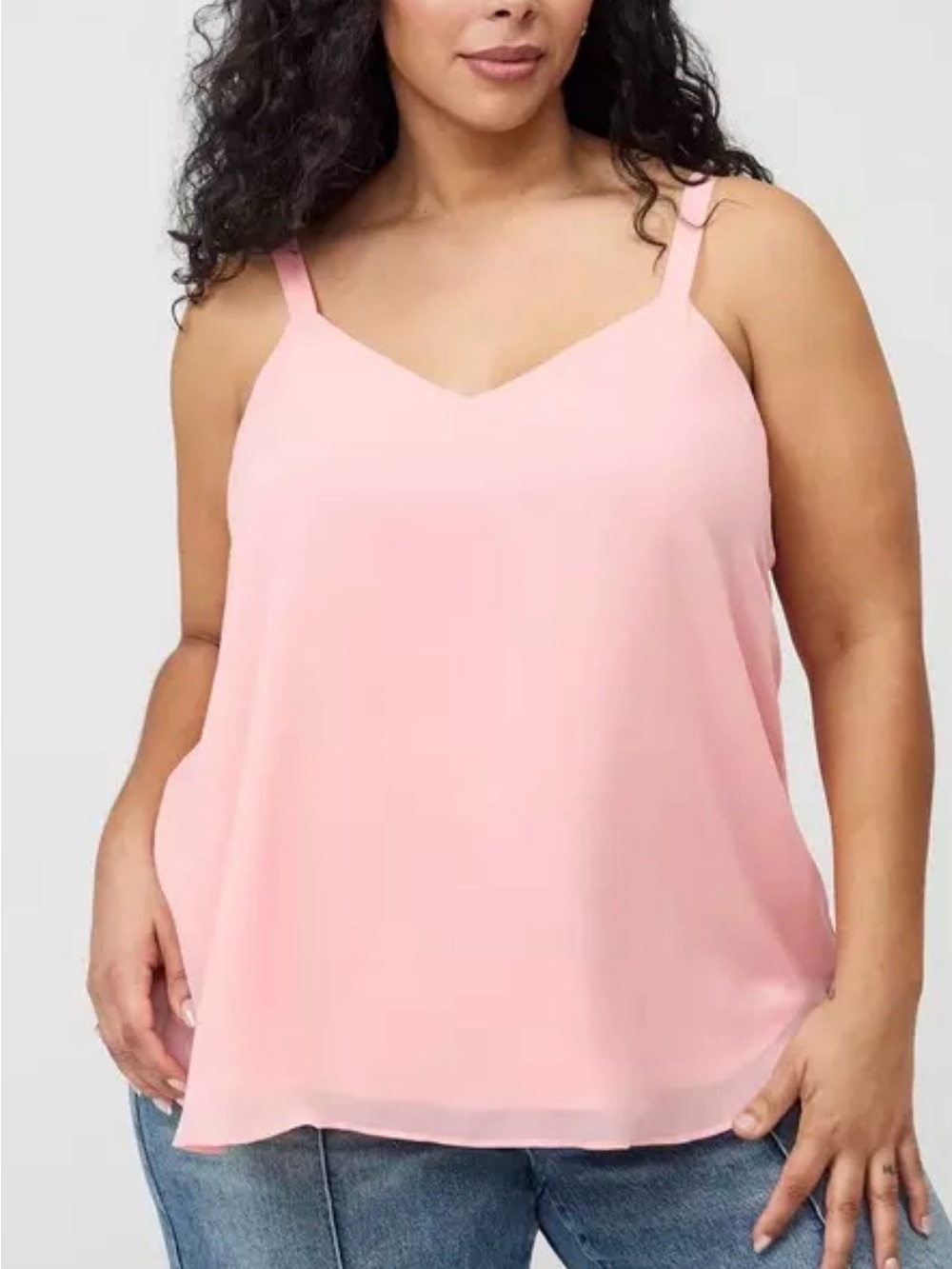 EUC Torrid Dusty Rose Pink Sophie Chiffon Swing Cami Tank Top Size 4 24/26 4X